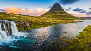 river with mountain in background