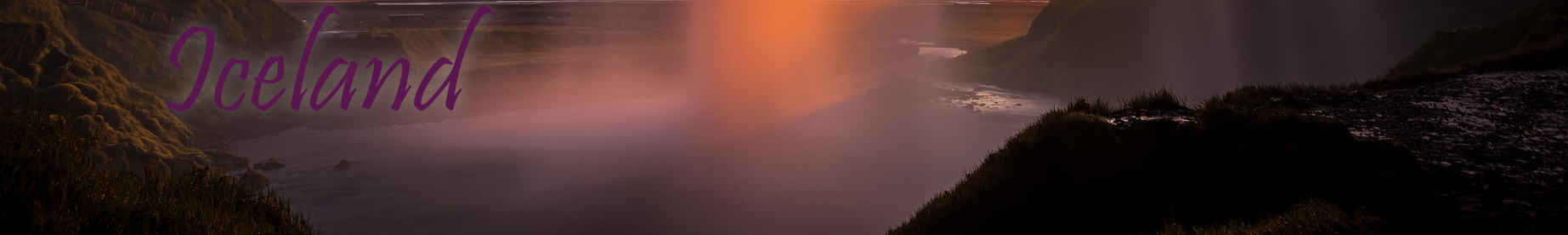 iceland text with watefall background