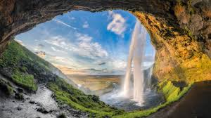 waterfall in cave